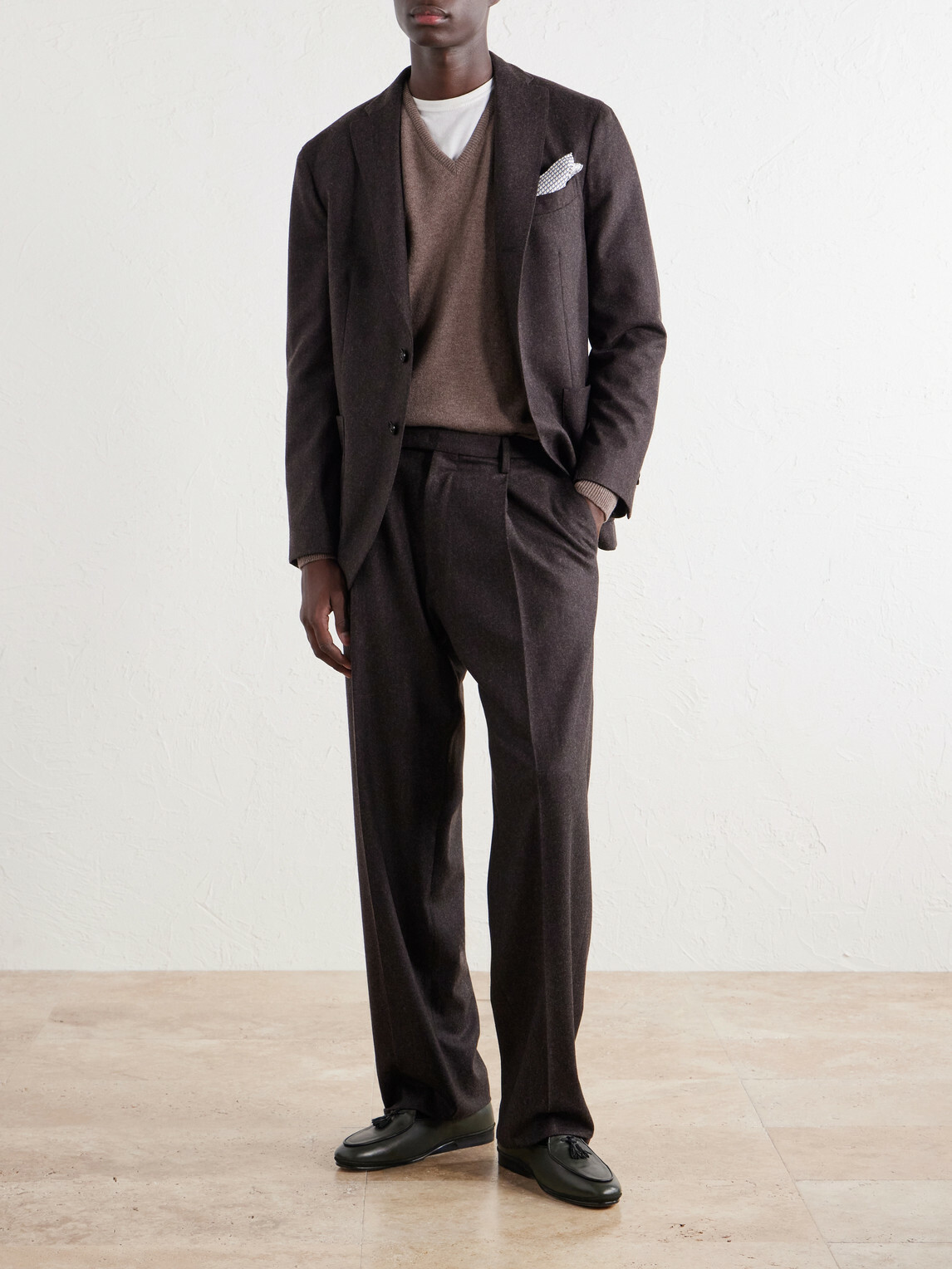 Boglioli - Straight-Leg Pleated Virgin Wool Suit Trousers - Brown