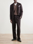 Boglioli - Straight-Leg Pleated Virgin Wool Suit Trousers - Brown