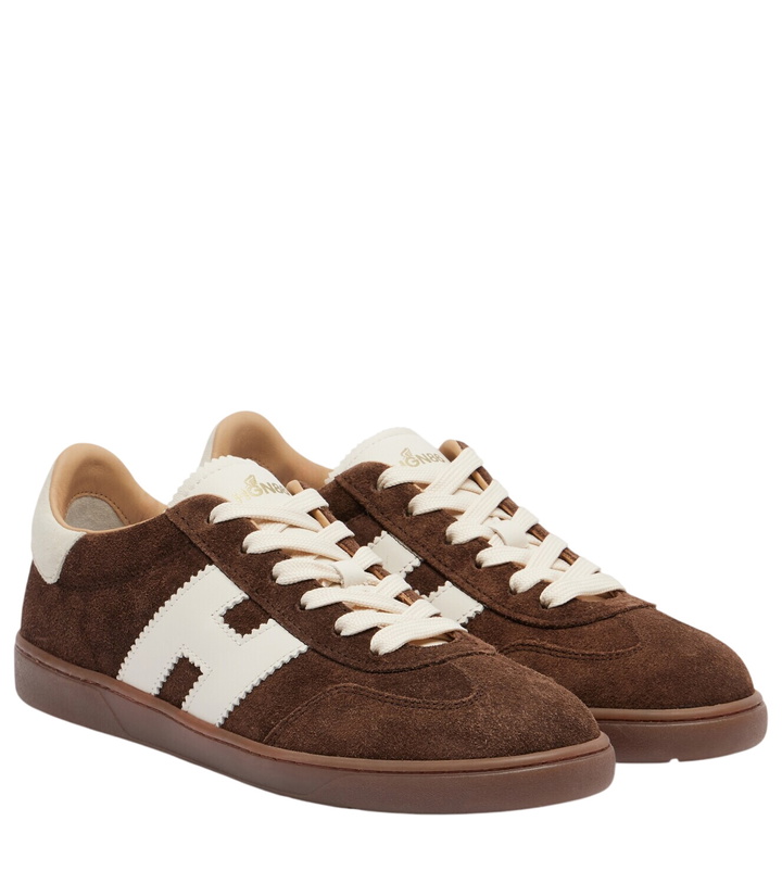 Photo: Hogan H647 leather-trimmed suede sneakers