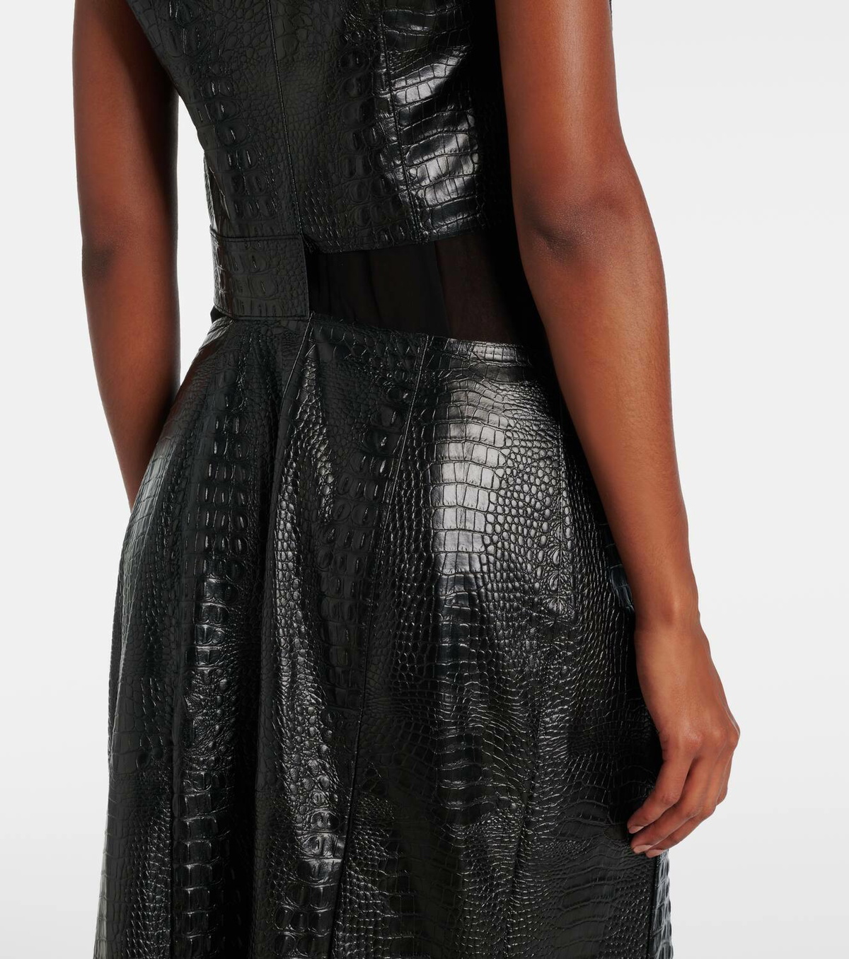 Junya Watanabe Snake-effect faux leather midi dress Junya Watanabe