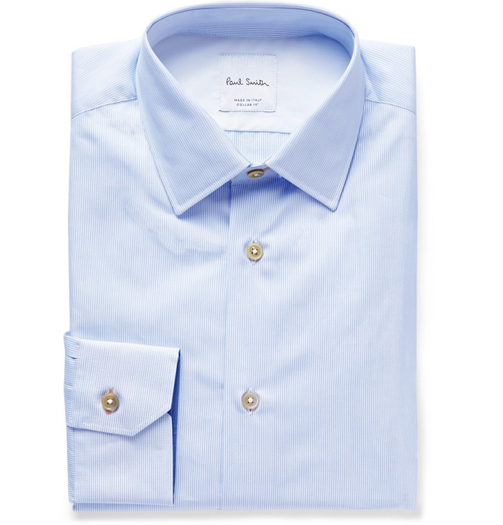 Photo: Paul Smith - Light-Blue Slim-Fit Cotton-Poplin Shirt - Blue