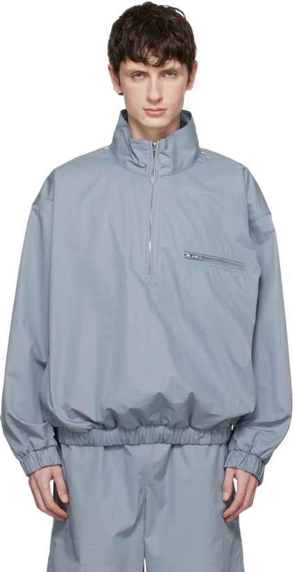 Photo: Rier Blue Cotton Windbreaker Jacket