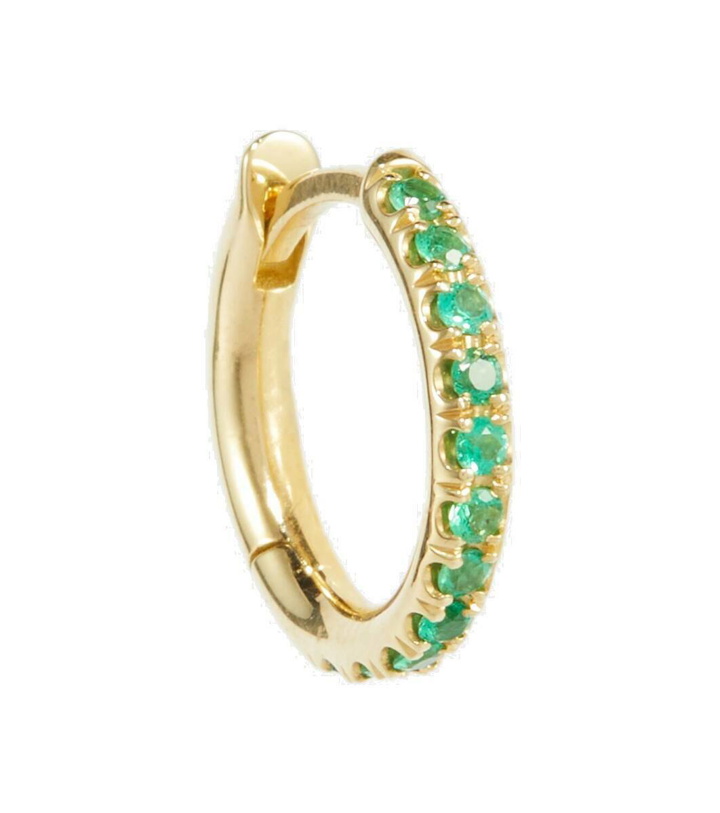 Photo: Spinelli Kilcollin Micro 18kt gold single hoop earring with emeralds