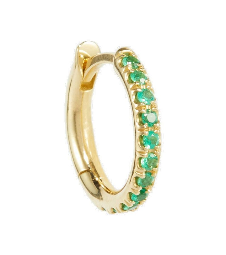 Photo: Spinelli Kilcollin Micro 18kt gold single hoop earring with emeralds