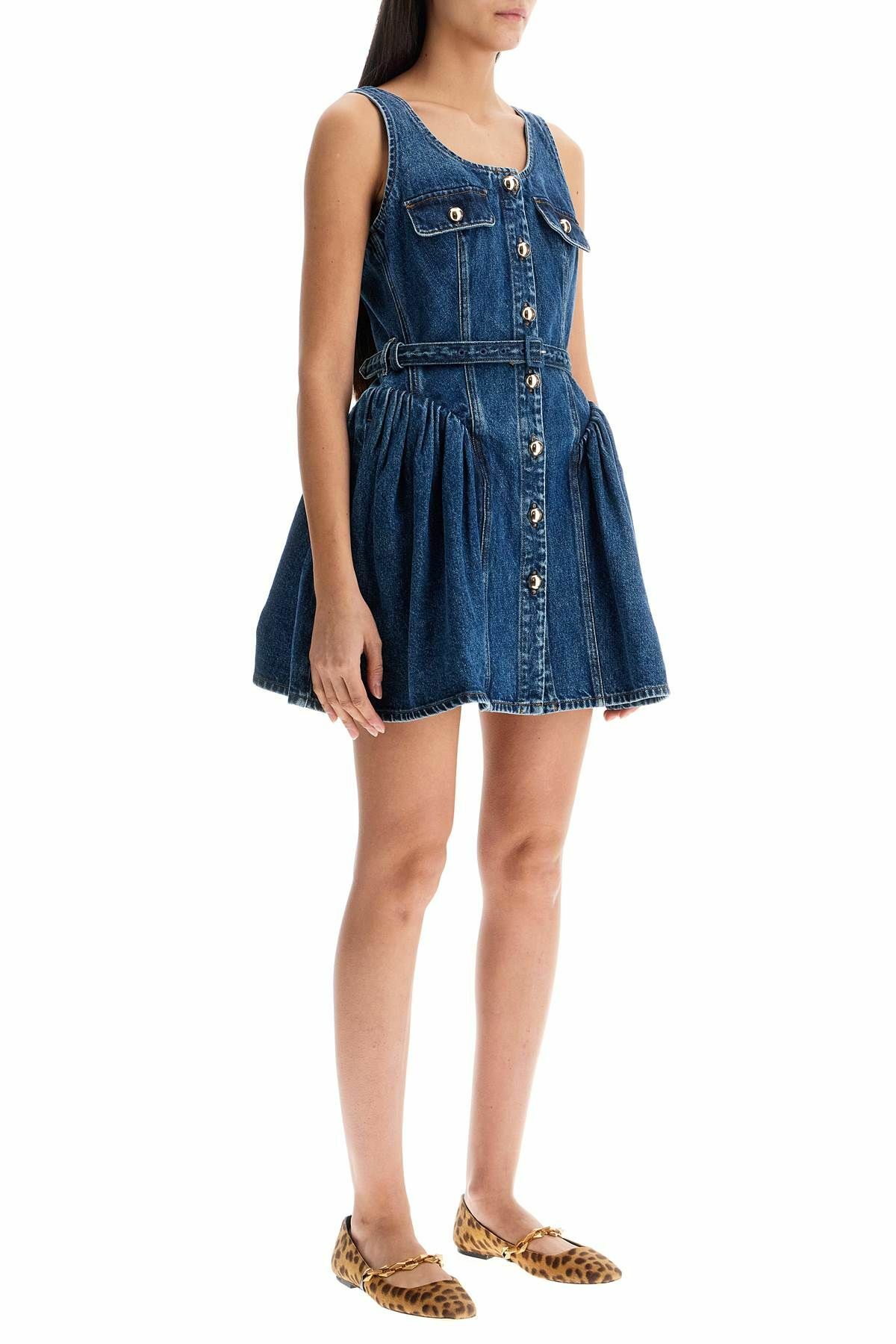 embellished flare dress Azure Kiss Mini Dress S / Denim main image 0