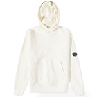 C.P. Company Men's Arm Lens Popover Hoody in Gauze White