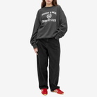 Sporty & Rich Men's Varsity Crest Sweatshirt in Faded Black/White