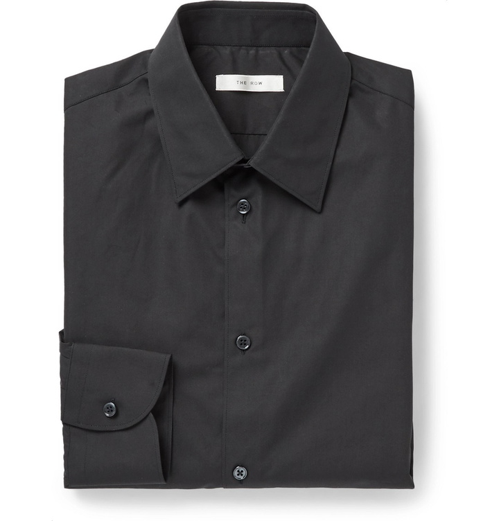 Photo: The Row - Jasper Cotton-Poplin Shirt - Black