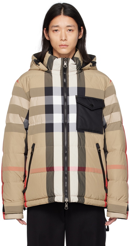 Photo: Burberry Beige Check Reversible Down Jacket