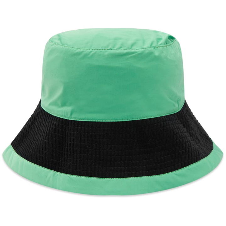 Photo: Bode Men's Waled Bucket Hat in Green Black