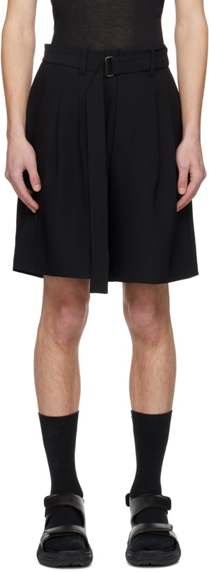 Photo: ATTACHMENT Black Belted Shorts