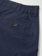 Dunhill - Straight-Leg Striped Cotton and Linen-Blend Trousers - Blue