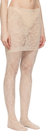 MARIE ADAM-LEENAERDT Beige Lace Miniskirt