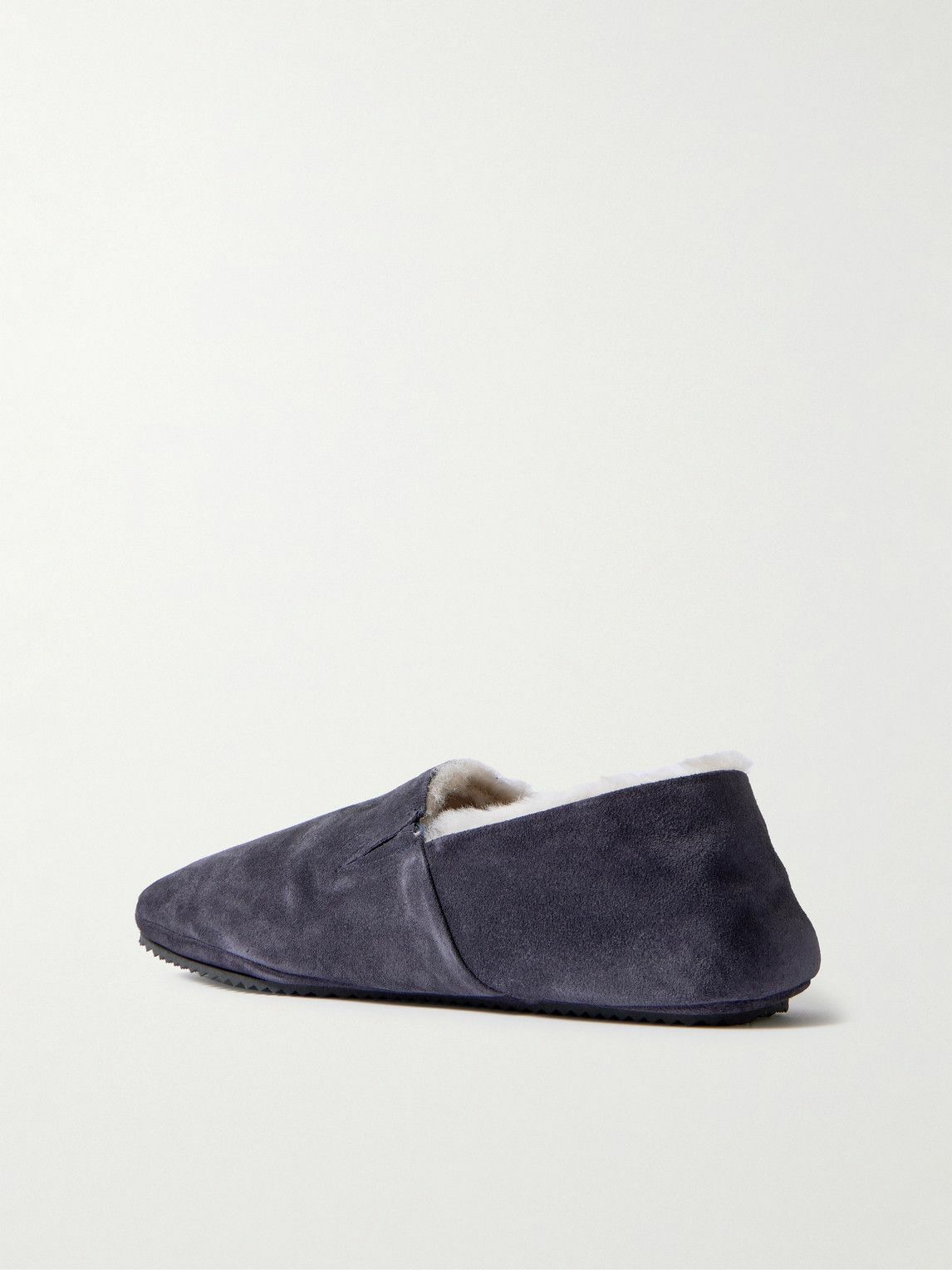 Mr P. - Plush-Lined Suede Slippers - Blue