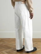 LOEWE - Straight-Leg Pleated Jeans - White