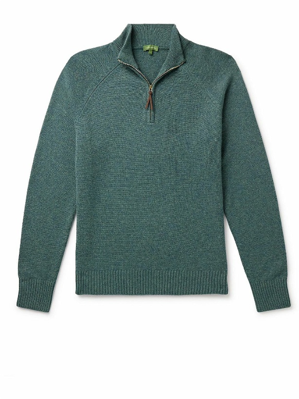 Photo: Sid Mashburn - Cashmere Half-Zip Sweater - Green