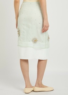 Wales Bonner Triumph Embellished Crepe Midi Skirt Light Green