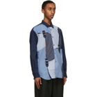 Comme des Garcons Shirt Blue Cut-Out Buckle Shirt