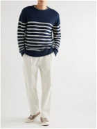 Onia - Striped Cotton Sweater - Blue