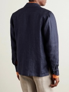 De Petrillo - Linen-Twill Overshirt - Blue