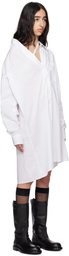 Ann Demeulemeester White Halina Dropped Shoulder Shirt Minidress