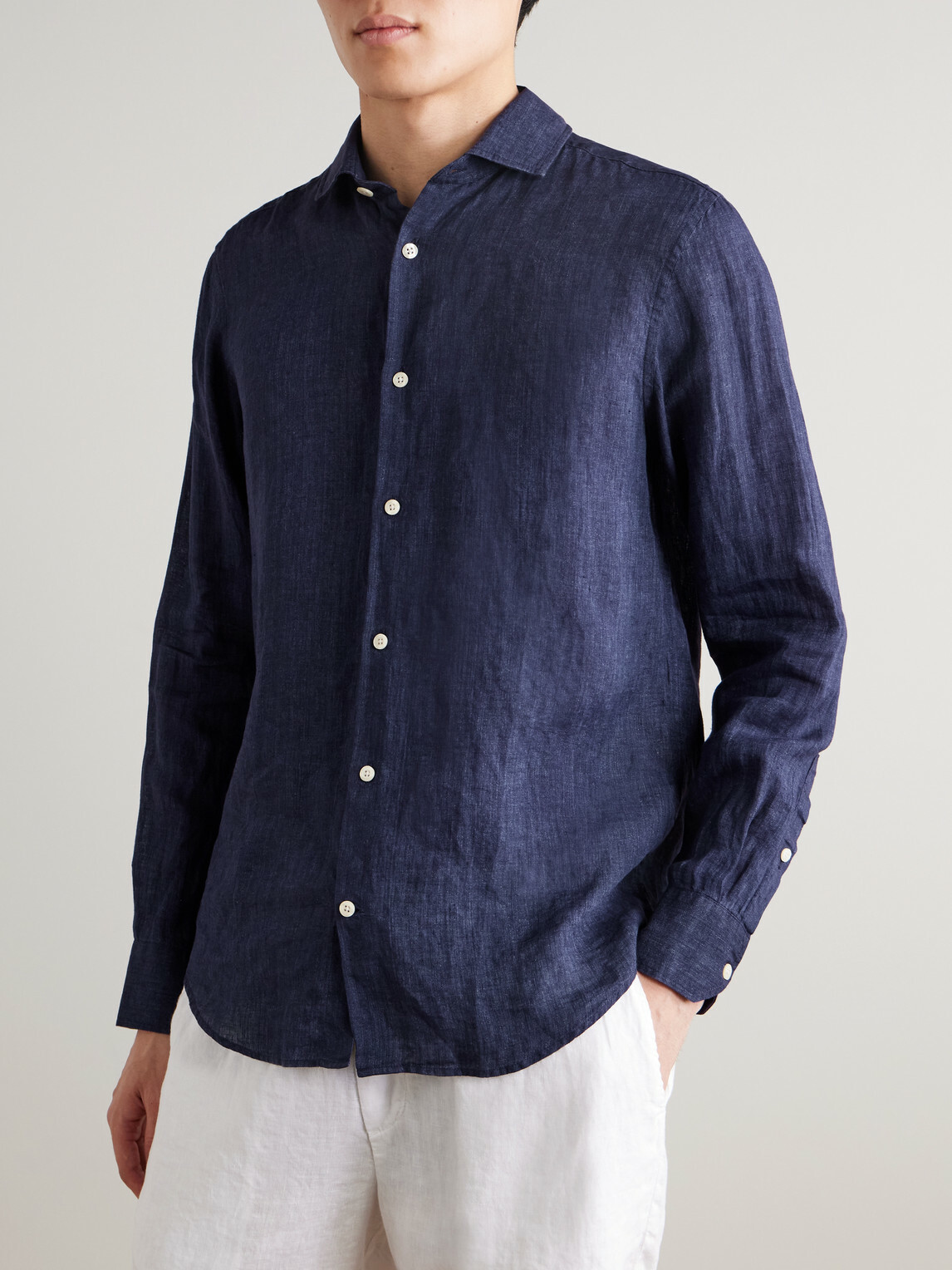 Frescobol Carioca - Antonio Linen Shirt - Blue