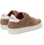 Ermenegildo Zegna - Tiziano Leather-Trimmed Suede Sneakers - Brown