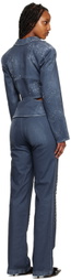 Lado Bokuchava Indigo Distressed Shibari Blazer