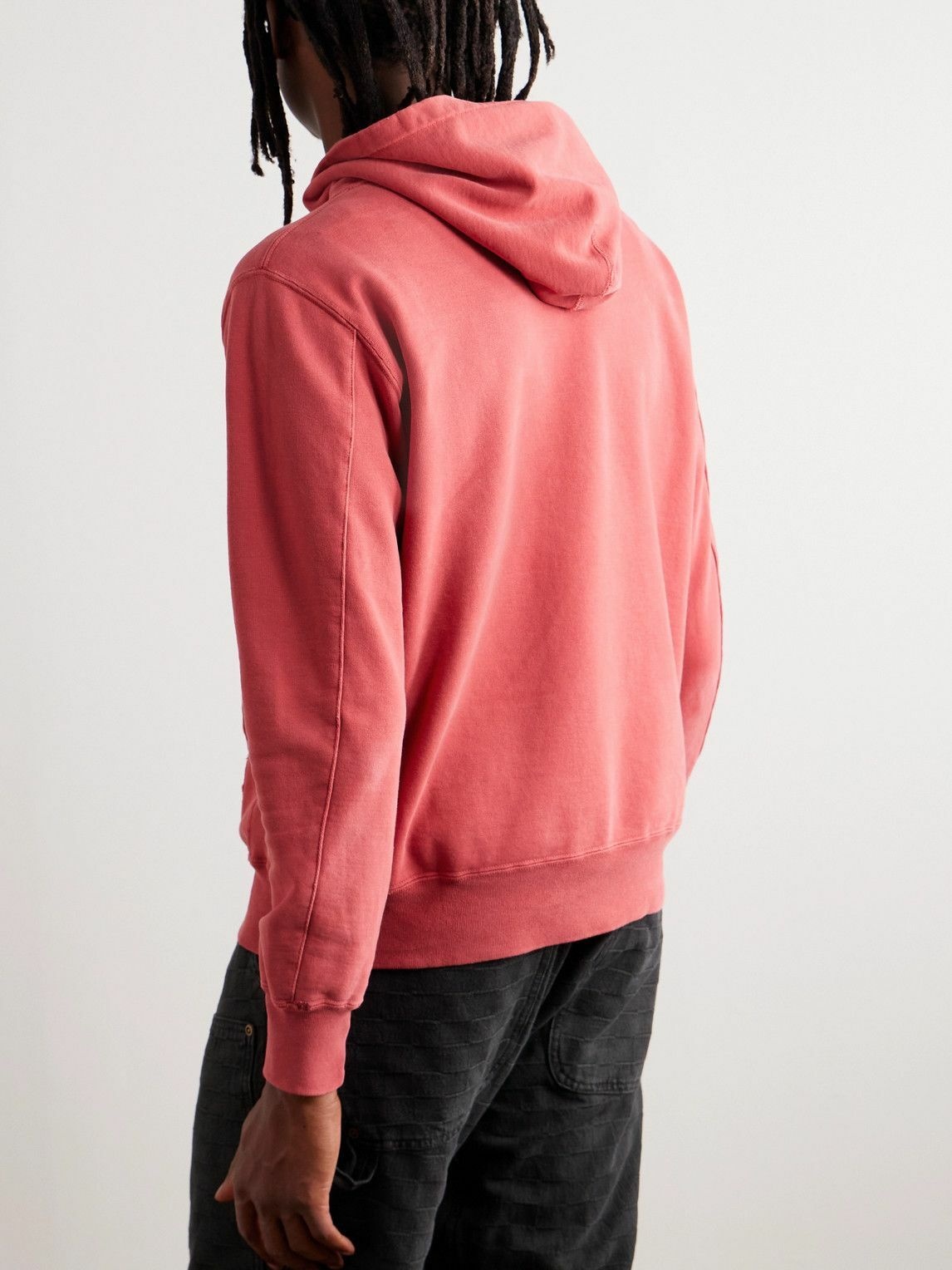 Remi Relief - Printed Cotton-Jersey Hoodie - Red Remi Relief