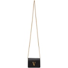 Versace Black Virtus Cross Body Card Case