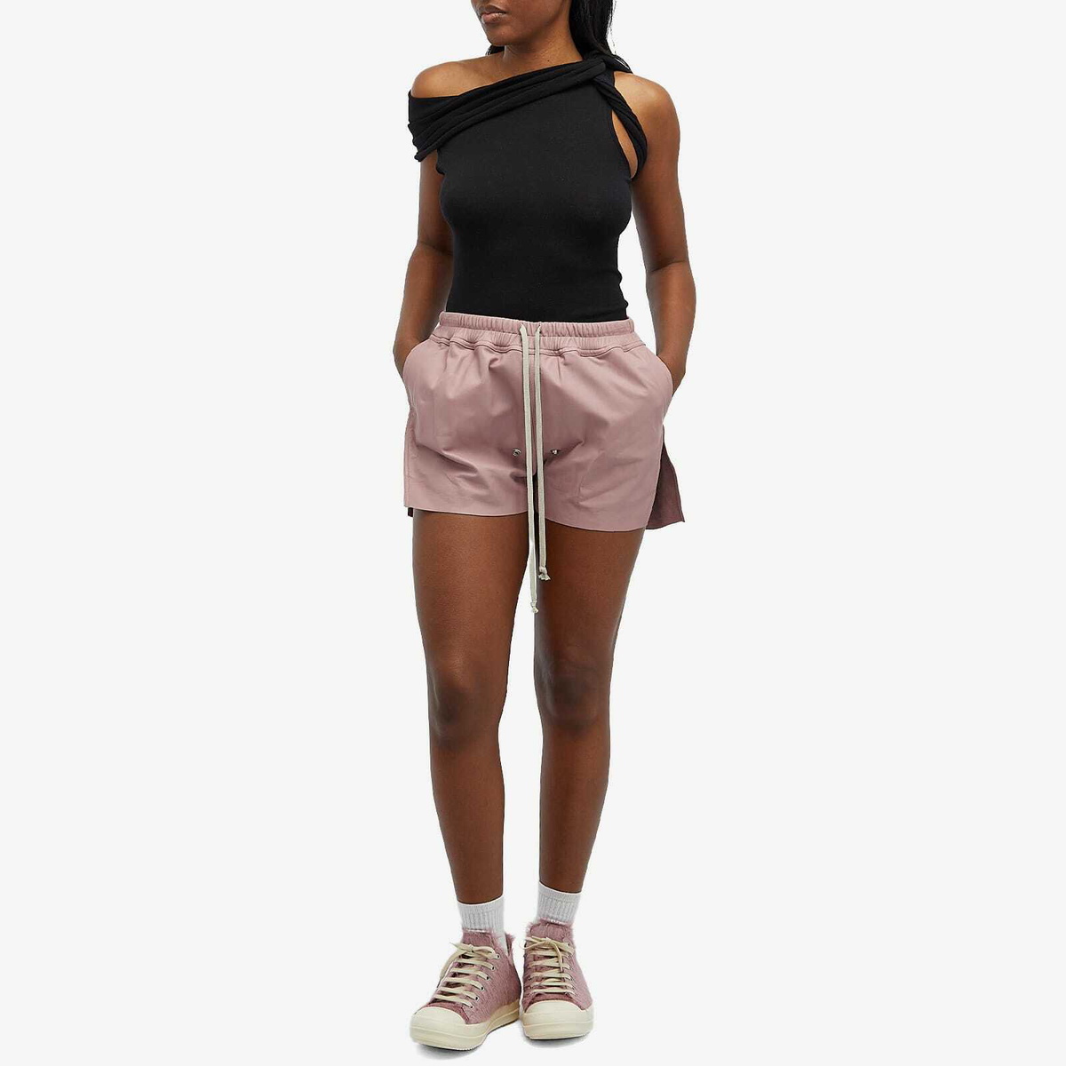 【関税込み】Rick Owens ピンク Gabe レザーショートパンツ Rick Owens Women's Gabe Leather Shorts in Dusty Pink Rick Owens