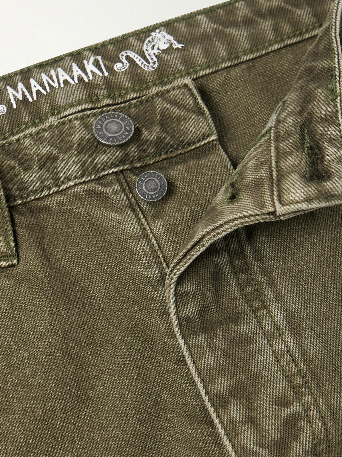 MANAAKI - Pita Straight-Leg Garment-Dyed Jeans - Green
