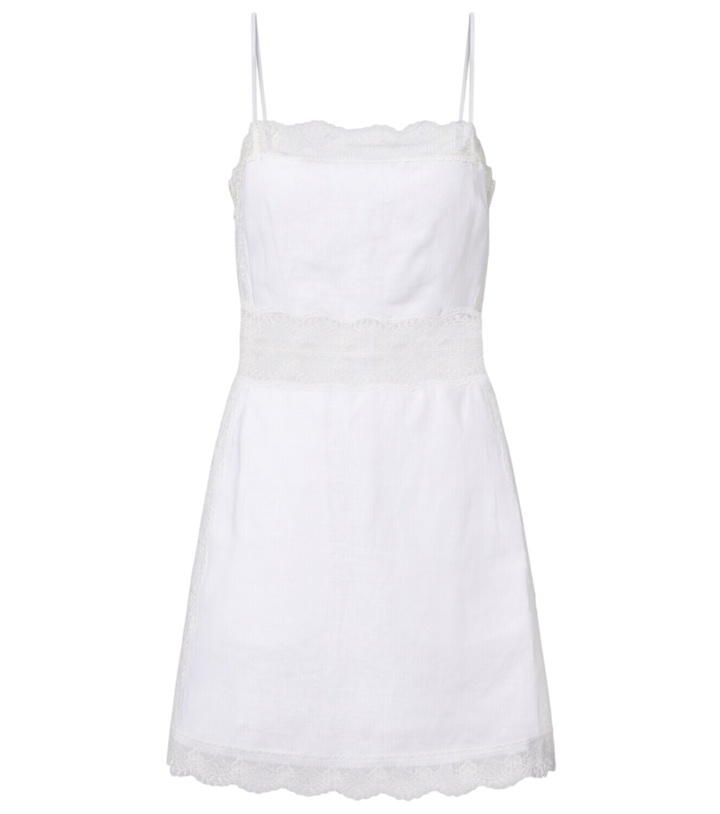 Photo: Staud Amalina lace-trimmed linen minidress