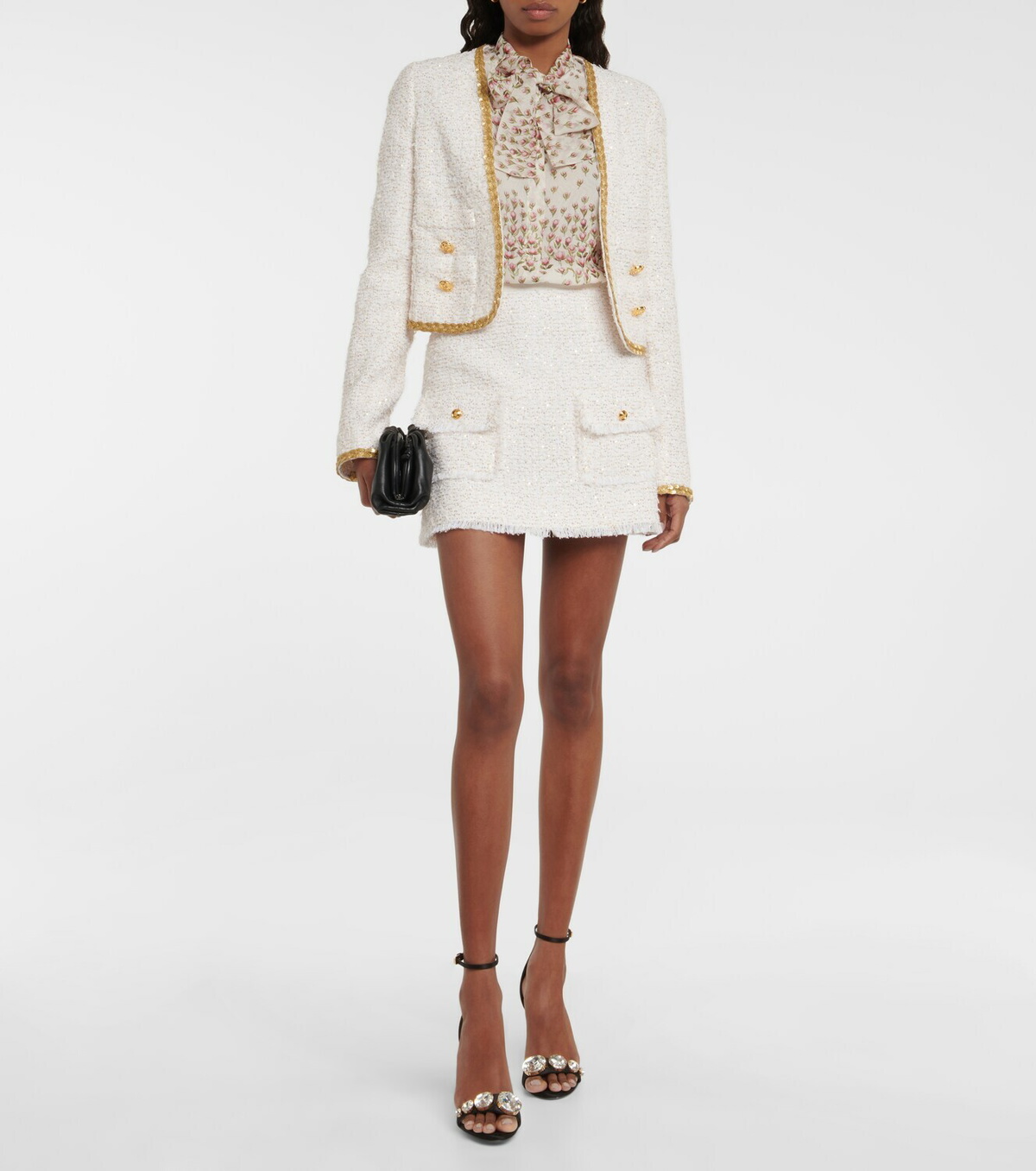 ジャケット GIAMBATTISTA VALLI BOUCLE JACKET Giambattista Valli - Embellished bouclé cropped jacket