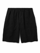 A Kind Of Guise - Saleh Wide-Leg Checked Linen and Lyocell-Blend Seersucker Shorts - Black