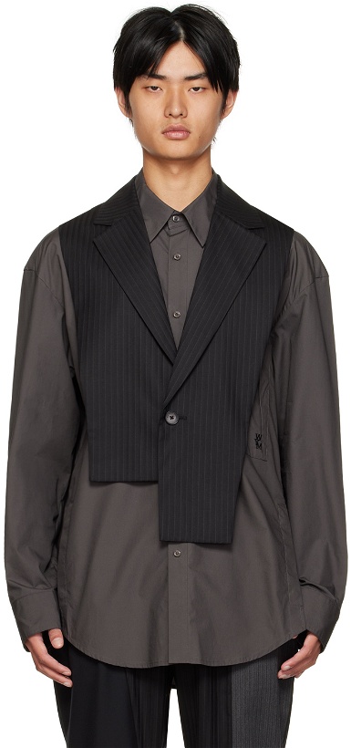 Photo: Feng Chen Wang Black Blazer Collar Waistcoat
