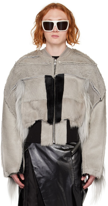 Photo: Rick Owens Off-White Collage Shearling Bomber Jacket