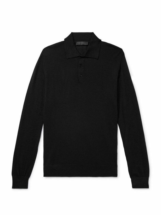 Photo: Saman Amel - Elo Slim-Fit Cashmere and Silk-Blend Polo Shirt - Black