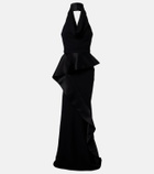 Maticevski Provocateur halterneck peplum satin gown