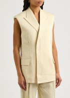 Helmut Lang Sleeveless Linen-blend Blazer Off White