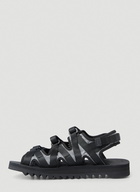 Zip 3AB Sandals in Black