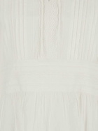 TwinSet White Dress With Pleated Details And All-over Applied Embroidery In Cotton Woman