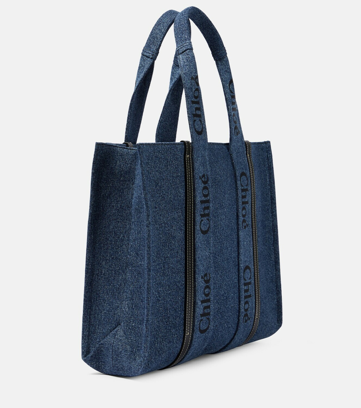 Chloe - Woody Large denim tote bag Chloe