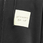 Vetements Men's Sticker Logo Zip Hoody in Black