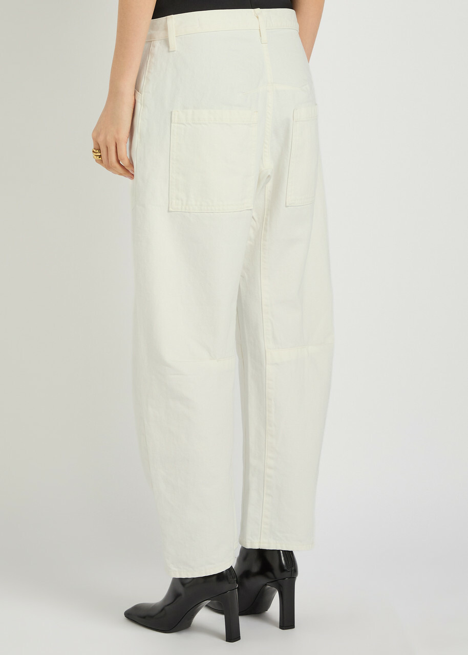 Nili Lotan Shon Barrel-leg Jeans Cream