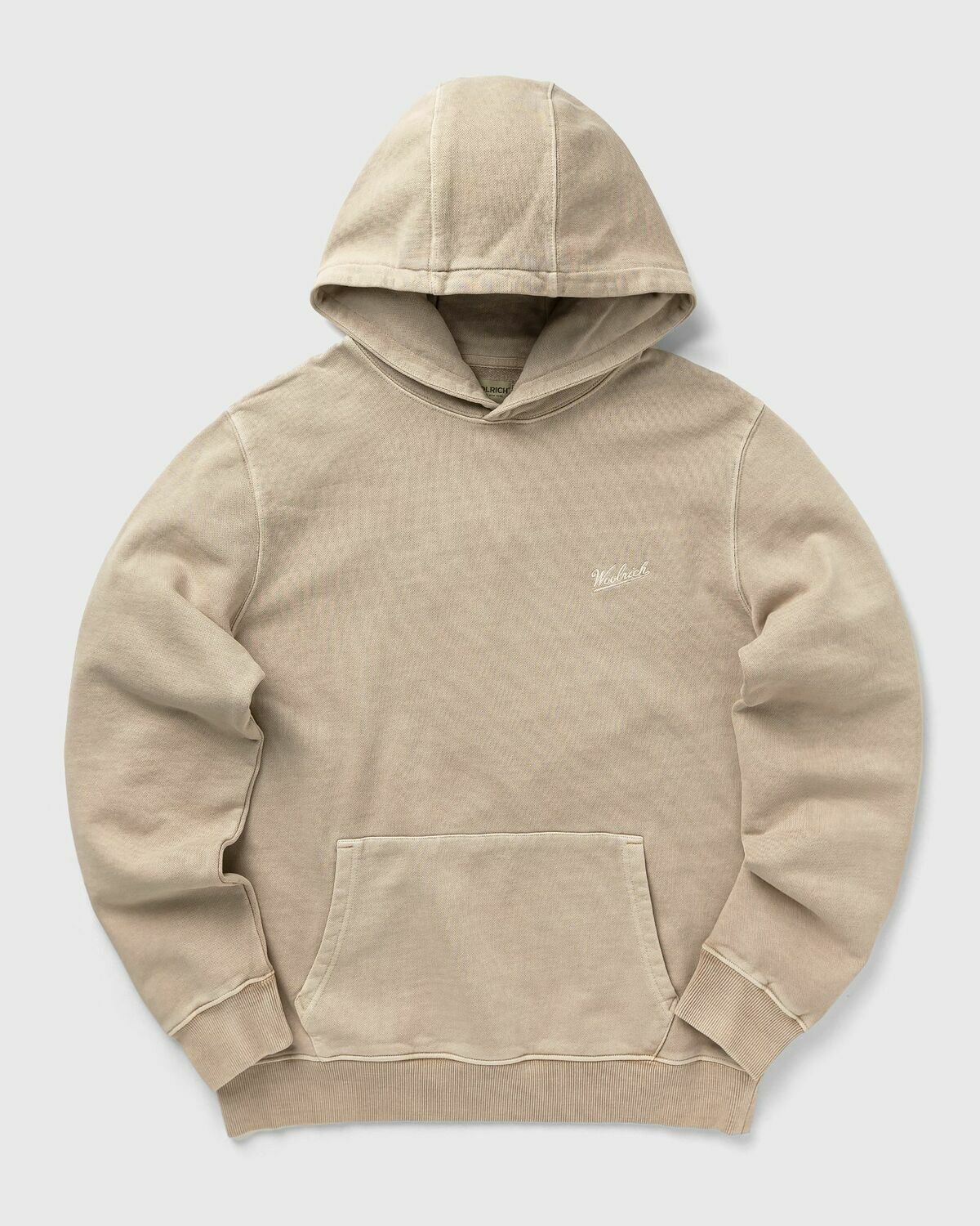 パーカー・フーディ WOOLRICH Men Hoodies CFWOOU1155MRUT3496 8887 White Woolrich Garment Dyed Hoodie Beige Hoodies Woolrich