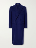 TOM FORD - Double-Breasted Brushed Wool and Cashmere-Blend Felt Coat - Blue