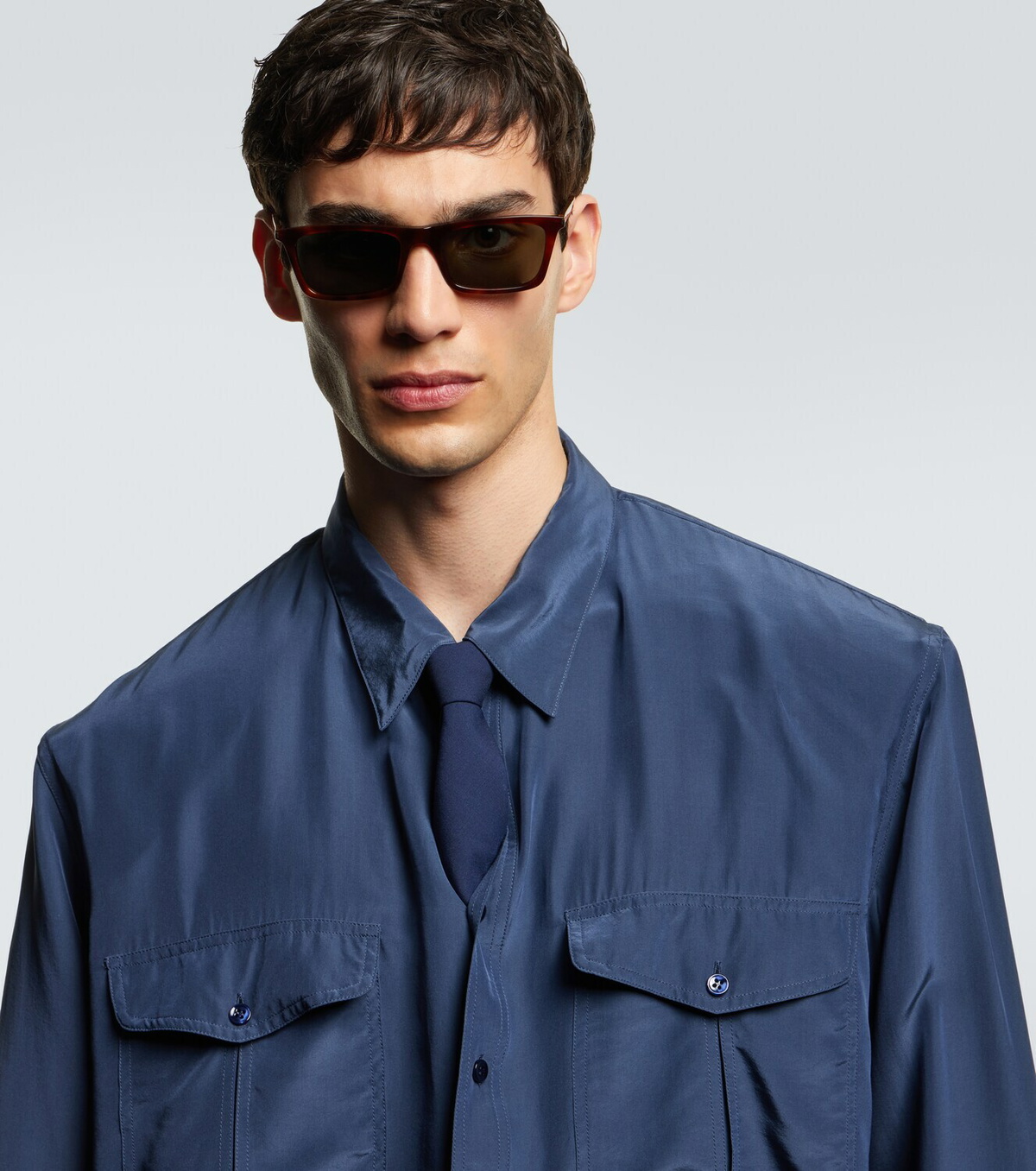 Saint Laurent Corner Angle rectangular sunglasses
