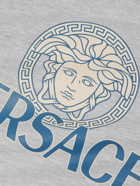 Versace - Logo-Print Cotton-Jersey Sweatshirt - Gray