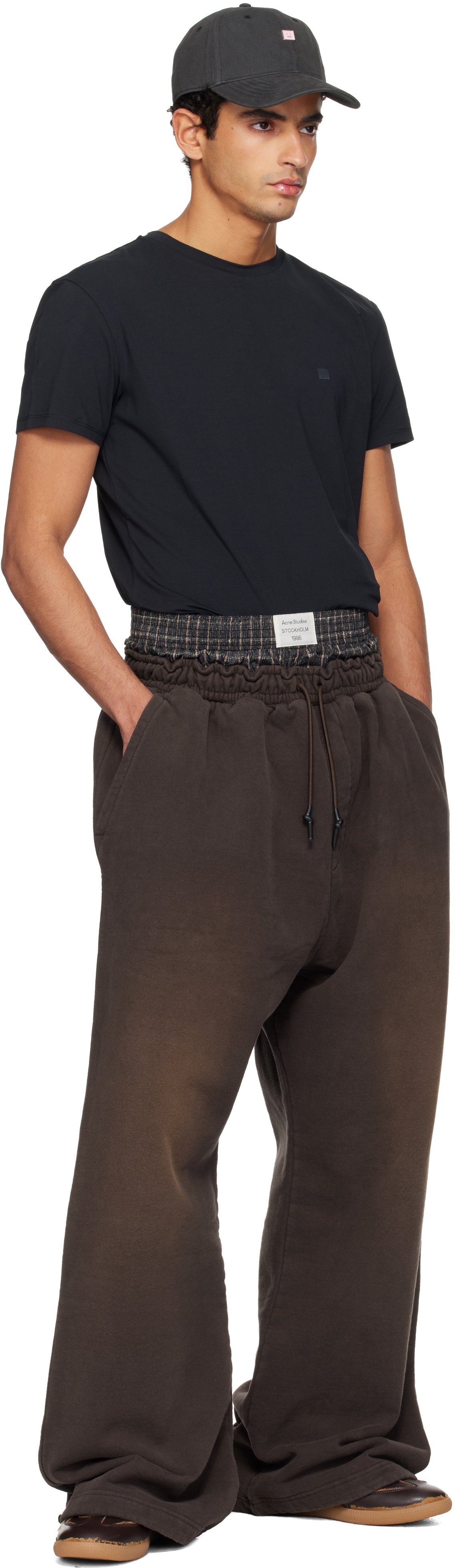 Acne Studios Brown Layered Logo Sweatpants